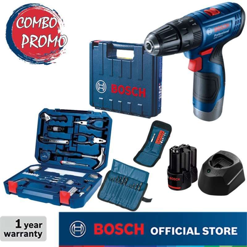 Jual Paket Rumah Tangga Bosch GSB 120LI Gen3 W/ acc + Tool Kit 108 DIY