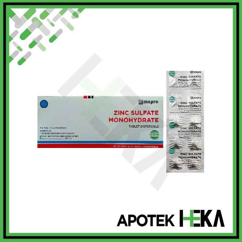 Jual Zinc Sulfate 20 mg Mepro Box isi 10x10 Tablet di Seller Apotek