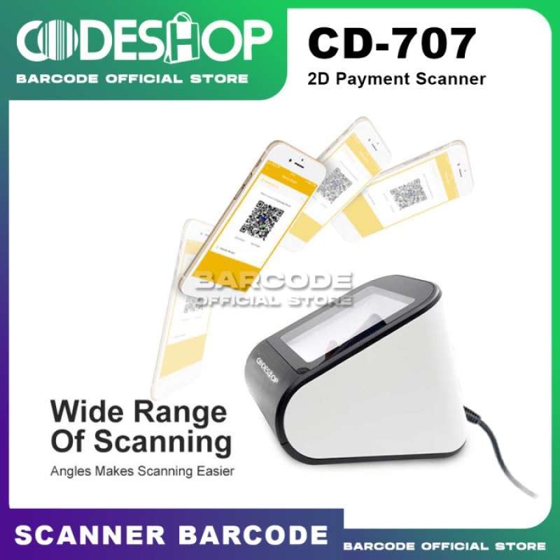 Jual PROMO Scanner Barcode Codeshop CD707 / CD-707 USB 2 Dimensi QR ...
