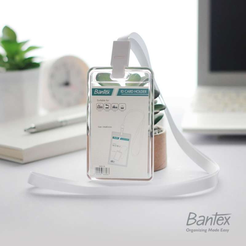 Jual Id Card Case Holder Transparant Color Bantex 8868 Potrait Lanyard