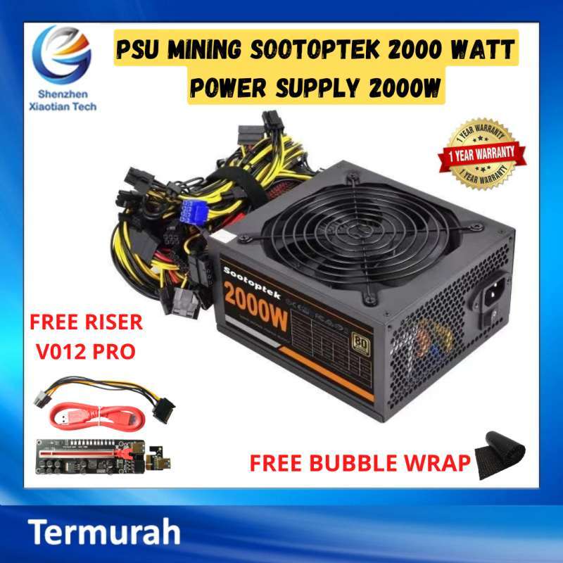 Promo Sootoptek 2000 WATT Power Supply 2000 WATT PSU MINING Diskon