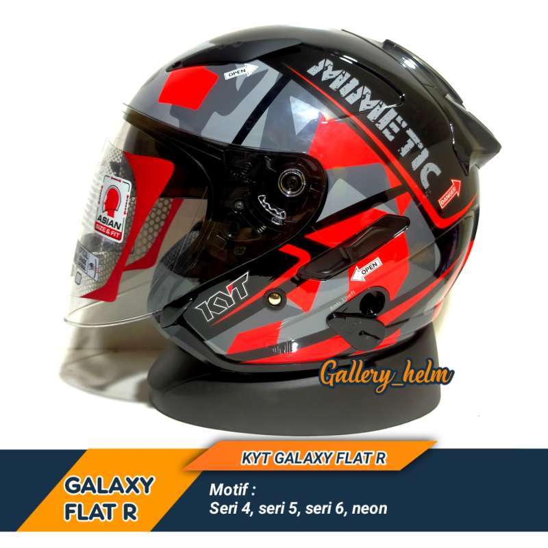 Promo HELM KYT GALAXY VISOR FLAT R 4 RED HELM KYT HALF FACE TERBARU
