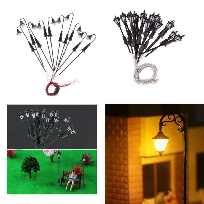 Promo Set of 30 Mini Miniature Street Light Railway Lamp Post