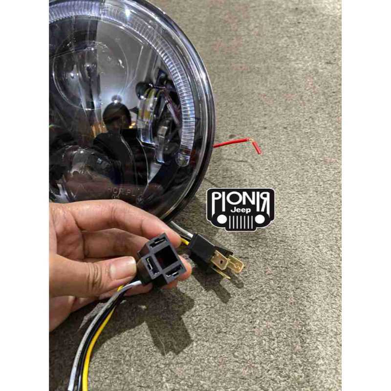 Jual Lampu Mobil Jeep JK STEDI 7 CARBON BLACK LED Headlight Model JW Speaker Head Lamp HeadLamp