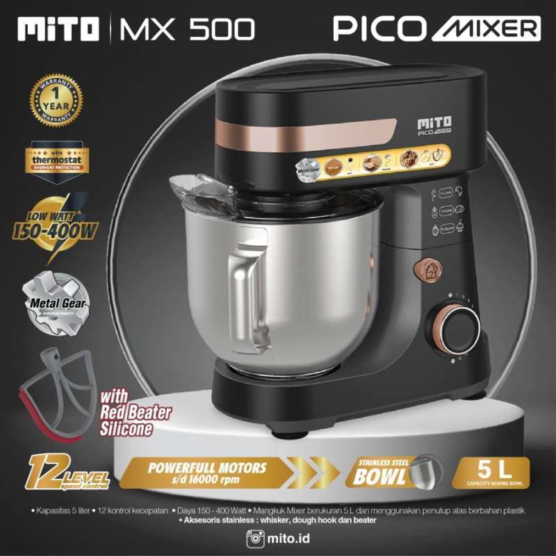 Jual Mito Stand Mixer PICO MX 500 Hitam / Putih di Seller Homeware
