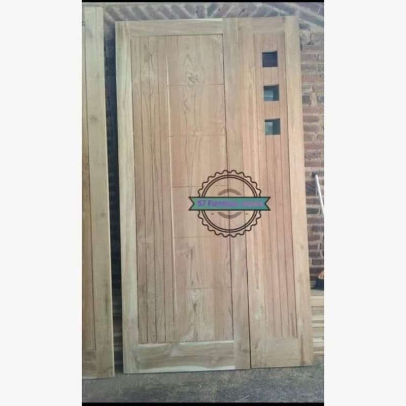 Promo Pintu rumah besar kecil kayu jati mentahan + kusen model