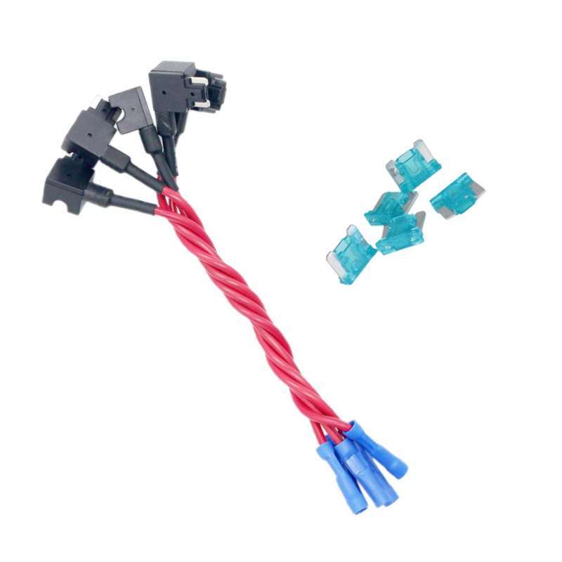 Jual 5x Low Profile Mini Blade Fuse Tap/Breakout Holder Add a Circuit for Car 15A Black di