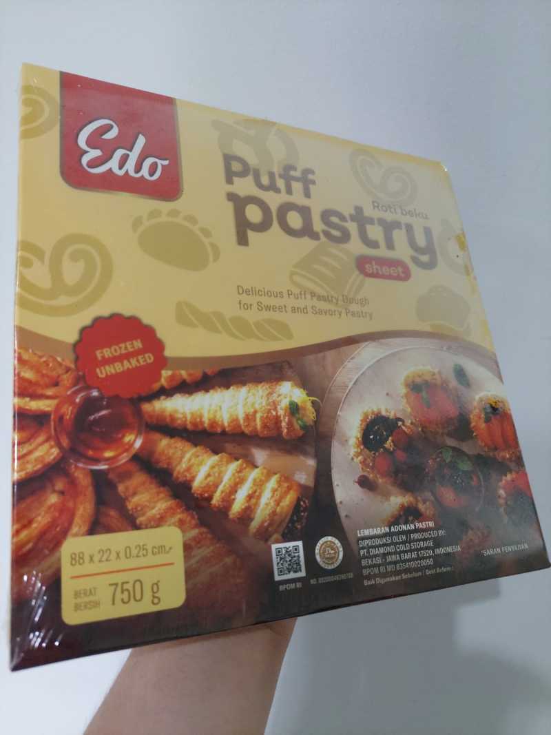 Promo Edo Puff Pastry Sheet Roti Beku 750gr Dough for Sweet and Savory ...