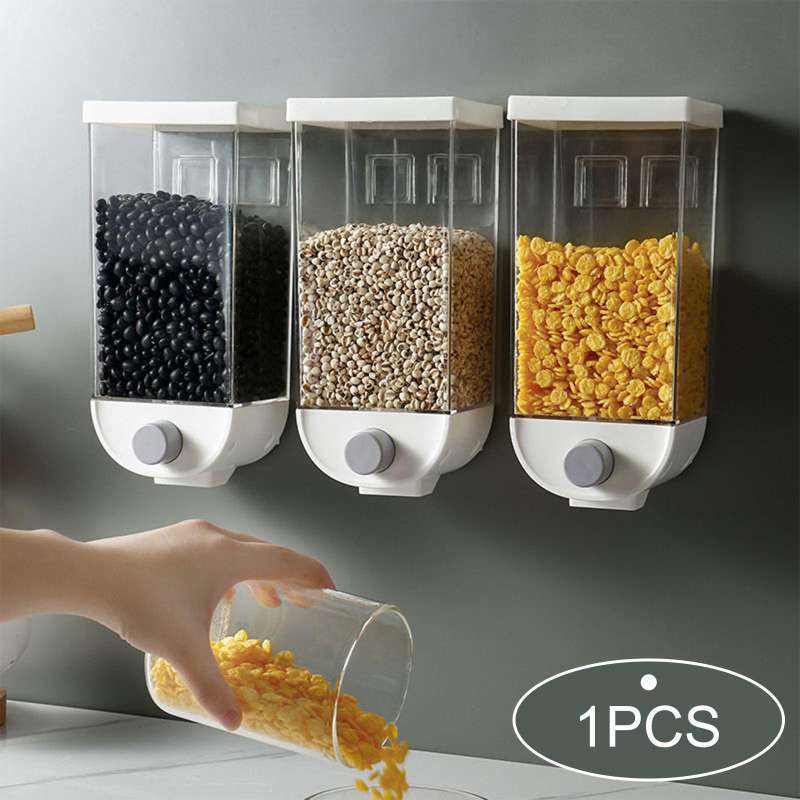 Promo Clear WallMounted Food Dispenser Portion Control Containers Food