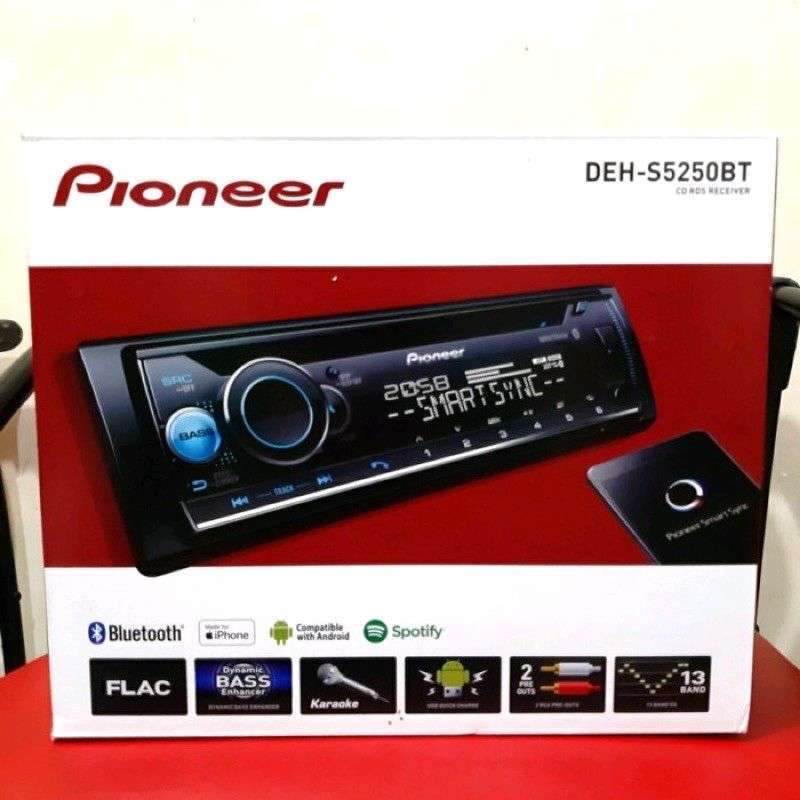 Promo Pioneer DEH-S5250BT Single Din Smart Sync Bluetooth Head Unit ...