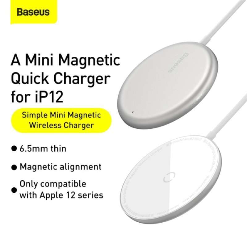Jual Baseus Simple Magnetic Wireless Charger MagSafe iPhone 12 Pro Max