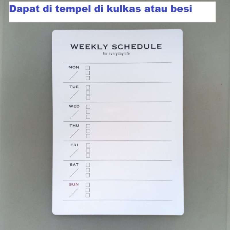 Jual New Magnetic Weekly Schedule Whiteboard Sheet Papan Tulis Kerja ...
