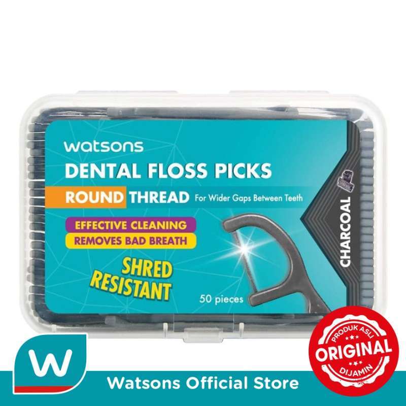 Jual Watsons Charcoal Round Thread Dental Floss 50S di Seller WATSONS