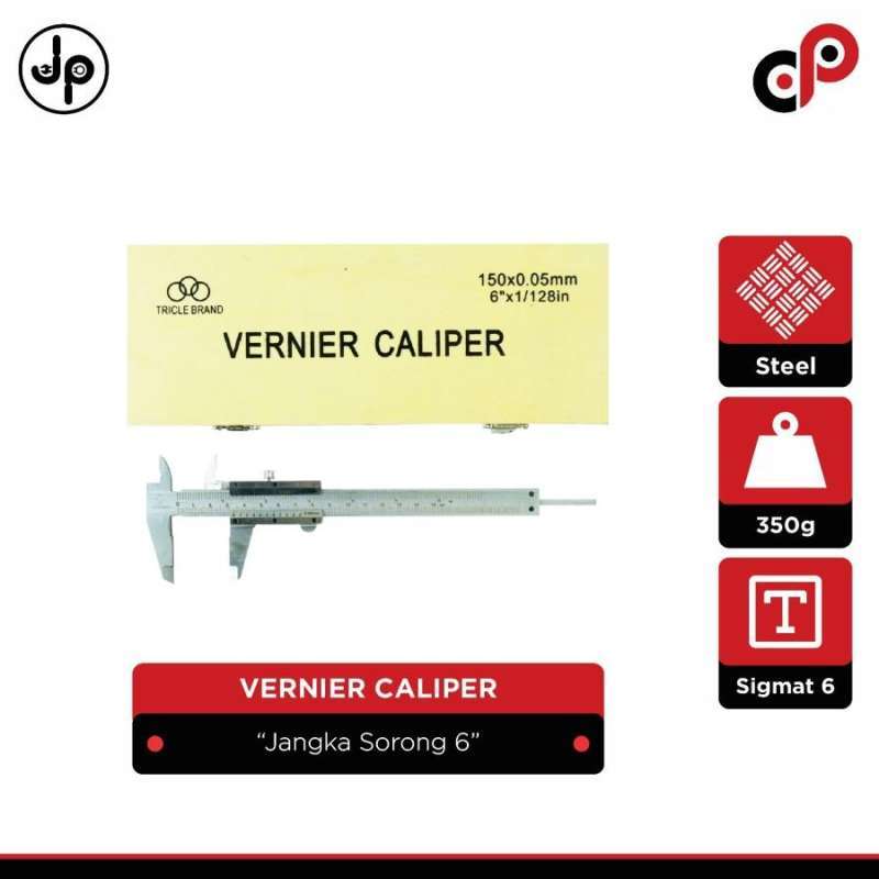 Jual Sigmat 6 (TRICLE BRAND) Vernier caliper Jangka Sorong 6 di