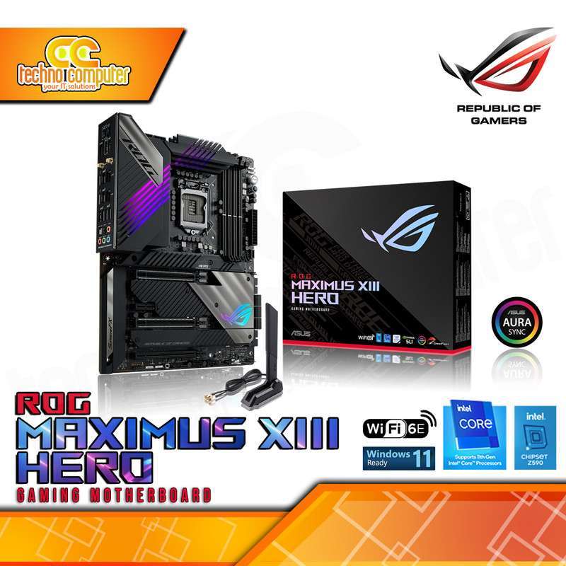 Jual MOTHERBOARD ASUS ROG MAXIMUS XIII HERO ATX, LGA1200, Z590, DDR4