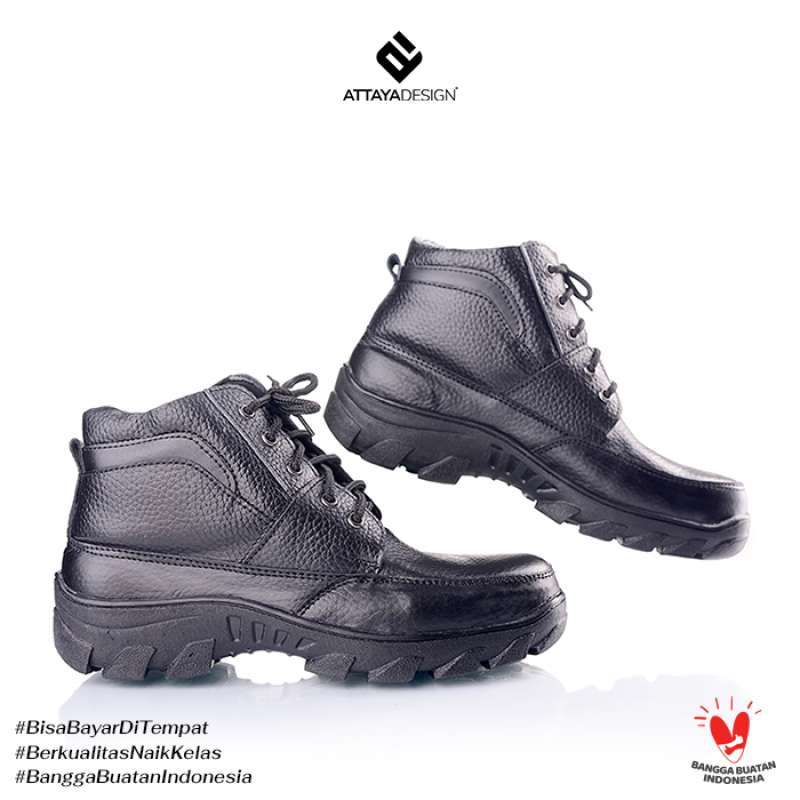 Promo Attaya Design Sepatu Safety Boots Pria Dewasa Kulit Asli Original