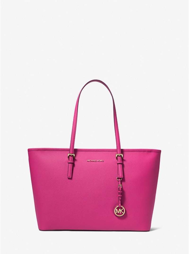 Jual MICHAEL KORS Jet Set Travel Medium Saffiano Leather TopZip Tote