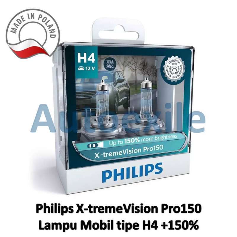 Jual Philips Xtreme Vision Plus H4 12V 60/55W XtremeVision Xtreme Plus