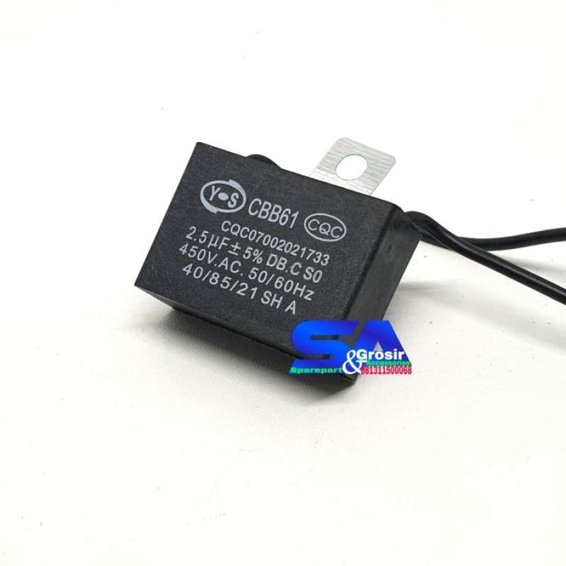 Jual KAPASITOR KIPAS UF 2,5 MIKRO CAPASITOR 2.5 SPARE PART KIPAS