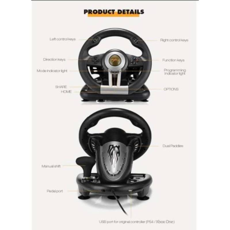 Jual PXN V3II Vibration Motor Racing Game Steering Wheel With Pedal PS ...