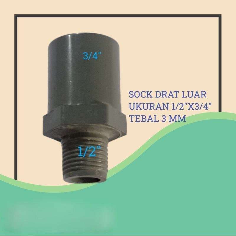 Jual Sock Drat Luar 1 2 Inch Pvc Original Murah - Harga Diskon Juni ...