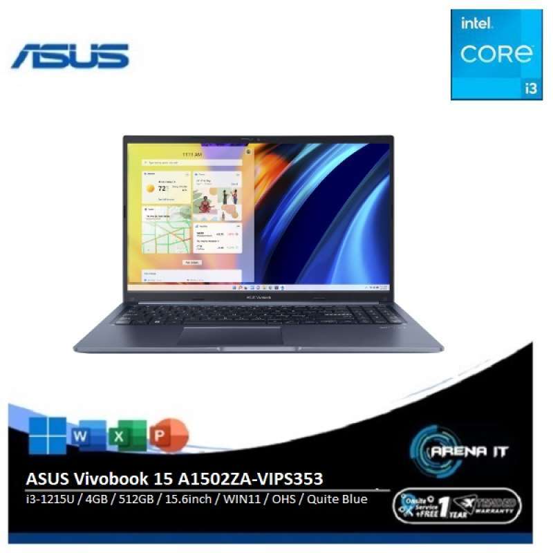 ASUS VivoBook 15 F1504Z, 15.6" FHD, Intel I3-1215U, 8GB RAM, 512GB SSD, Windows 11, Blu