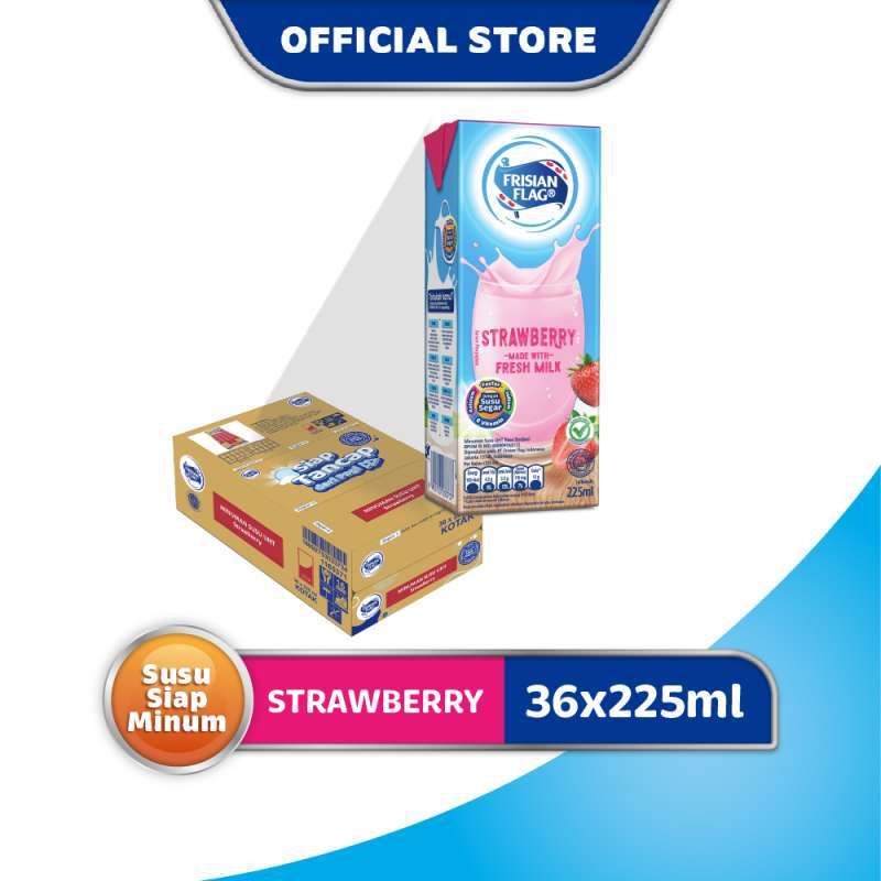 Promo Frisian Flag Stroberi Susu UHT [225 mL] x 36 pcs Diskon 15% di ...