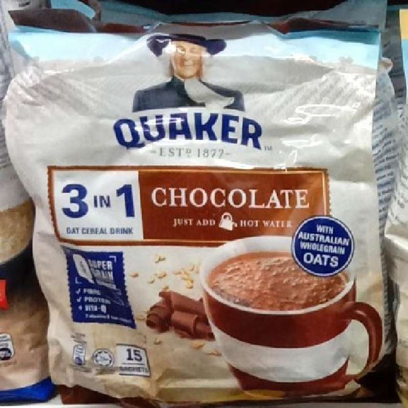 Jual Quaker 3 in 1 chocolate/Oat cereal drink 15 sachet di Seller Classy's storee Ulujami