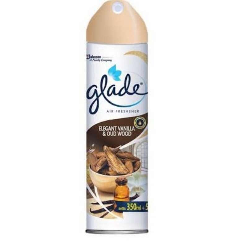 Jual glade air freshener elegant vanilla & oud Wood 350 ml+50 ml