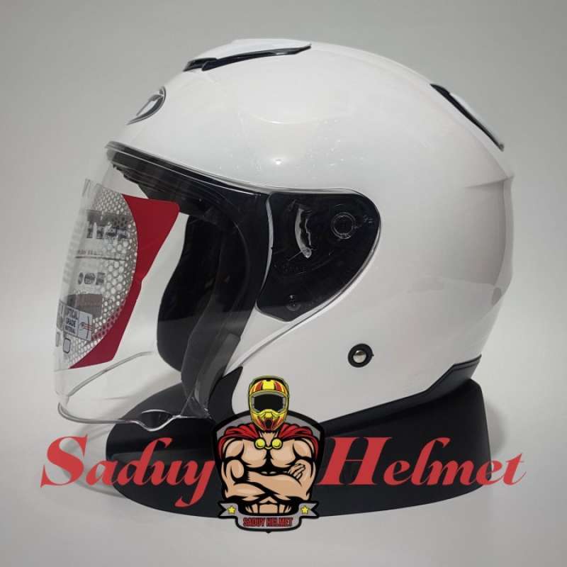 Promo Kyt Kyoto Solid White / Putih Helm Half Face Kyt Kyoto Diskon