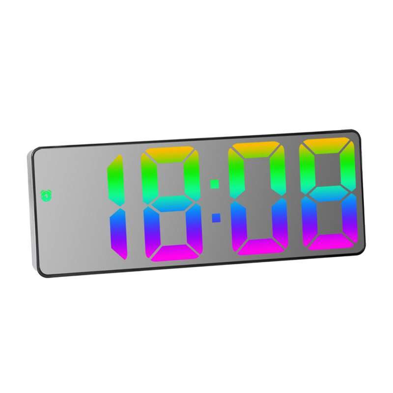 Jual Colorful Digital Alarm Clock Desktop Smart LED Clock with ...