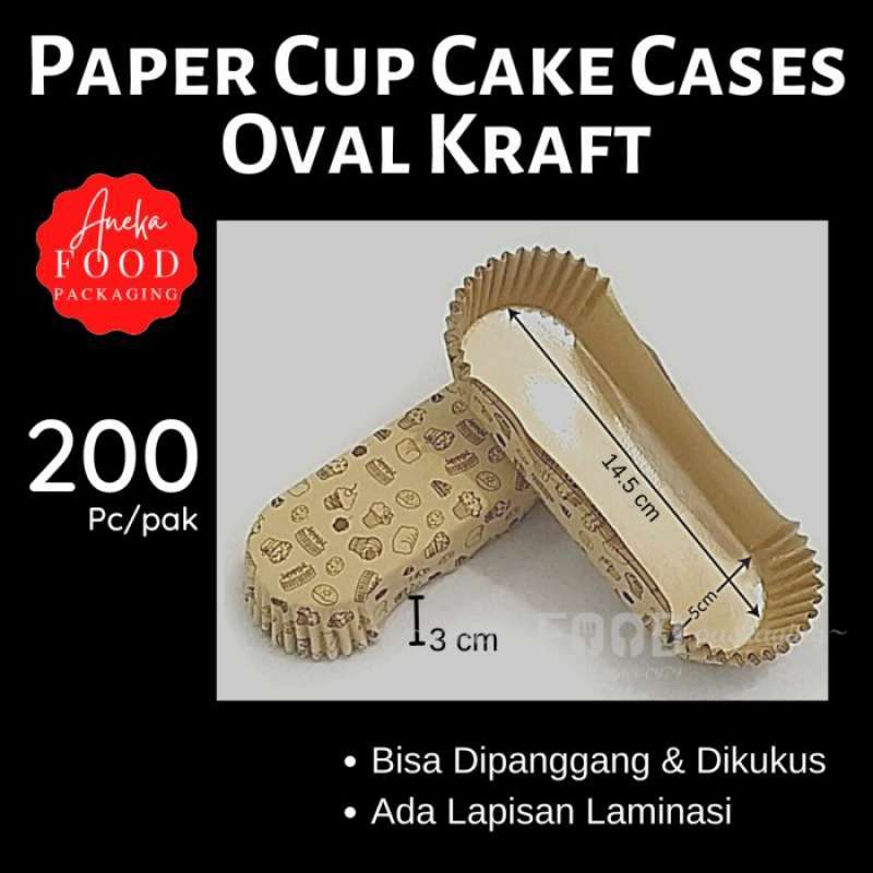Jual Kertas Tatakan Kue Roti/paper Cup Cake Laminasi Oval Kraft Aneka ...