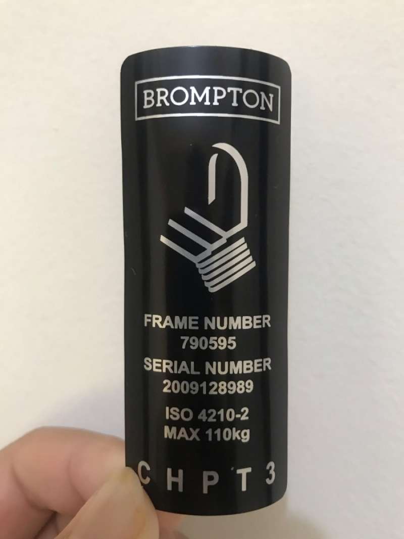 Jual Tag Frame Number Brompton chpt3 v3 edition di Seller Jaya 01