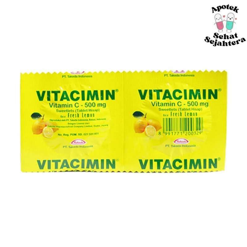 Jual VITAMIN C500 MG VITACIMIN RASA FRESH LEMON 5 STRIP ISI 10 TABLET