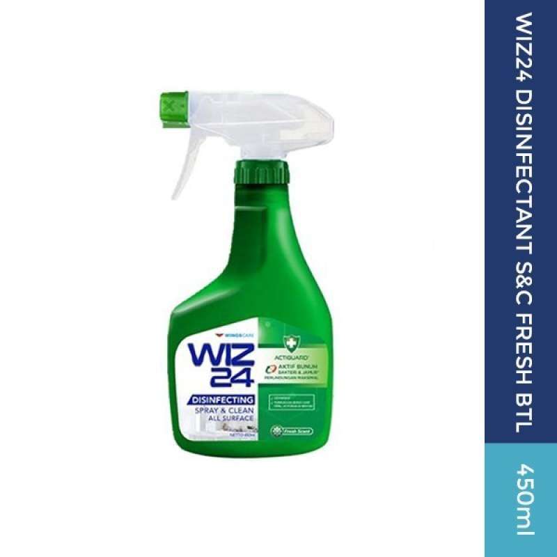 Promo WIZ24 DISINFECTANT SPRAY AND CLEAN FRESH BTL 450ML Diskon 2% di