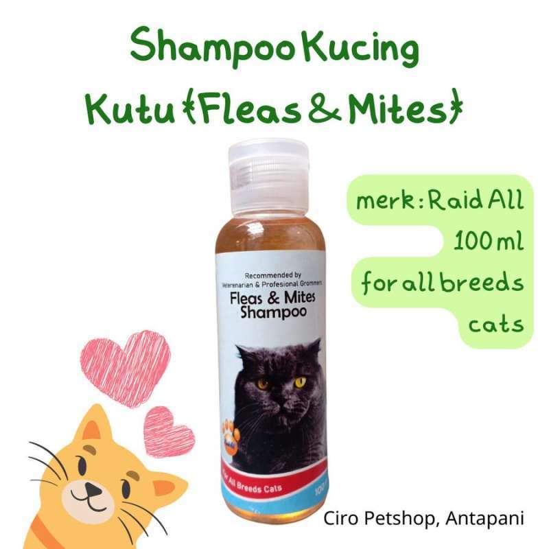 Jual Shampoo Kucing Kutu Fleas And Mites Raid All 100ml Cat Shampoo