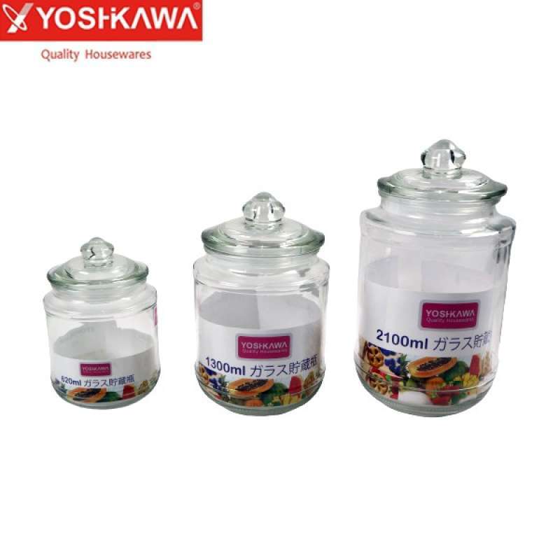 Jual Jar Storage Toples Tutup Karet Kedap Beling Kaca Yoshikawa Kue
