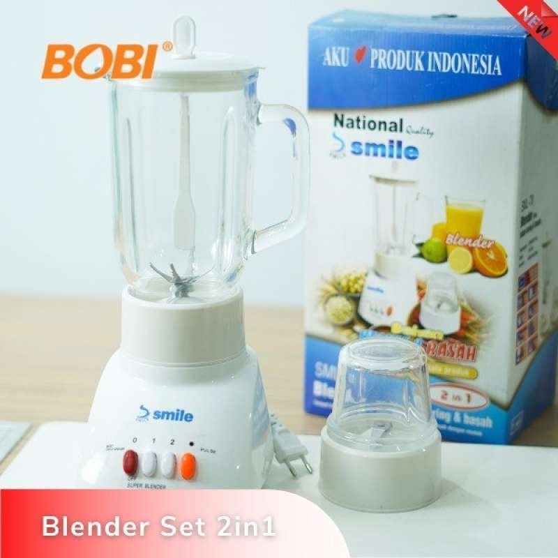 Promo Blender National Smile2in1BlenderSet Bumbu Daging Jus Es Berbahan