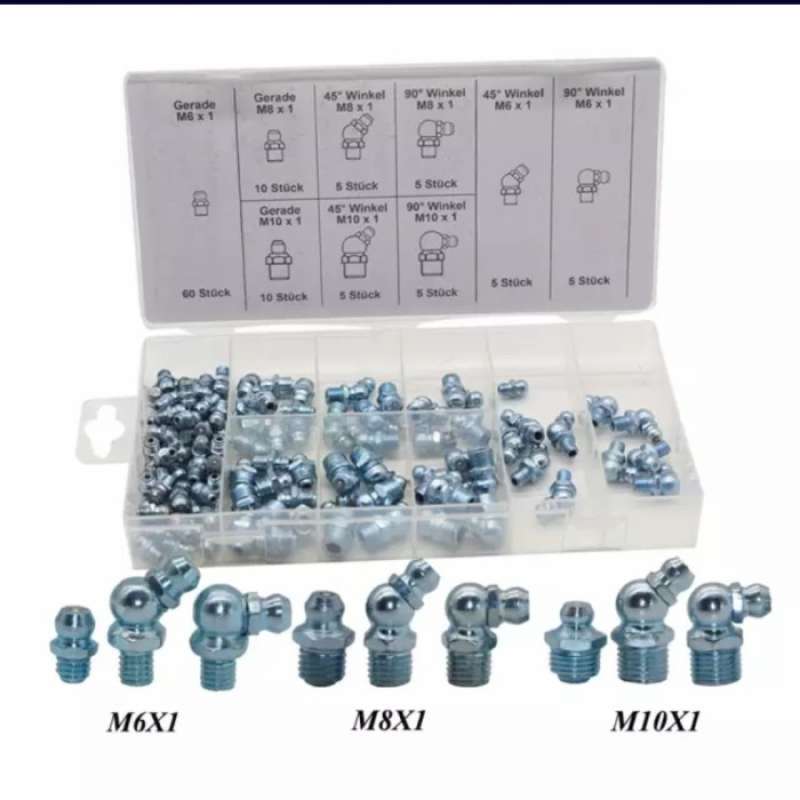 10 Pcs Of 6 Mm M6 X 1 Mm Straight Grease Gun Nipples Fittings