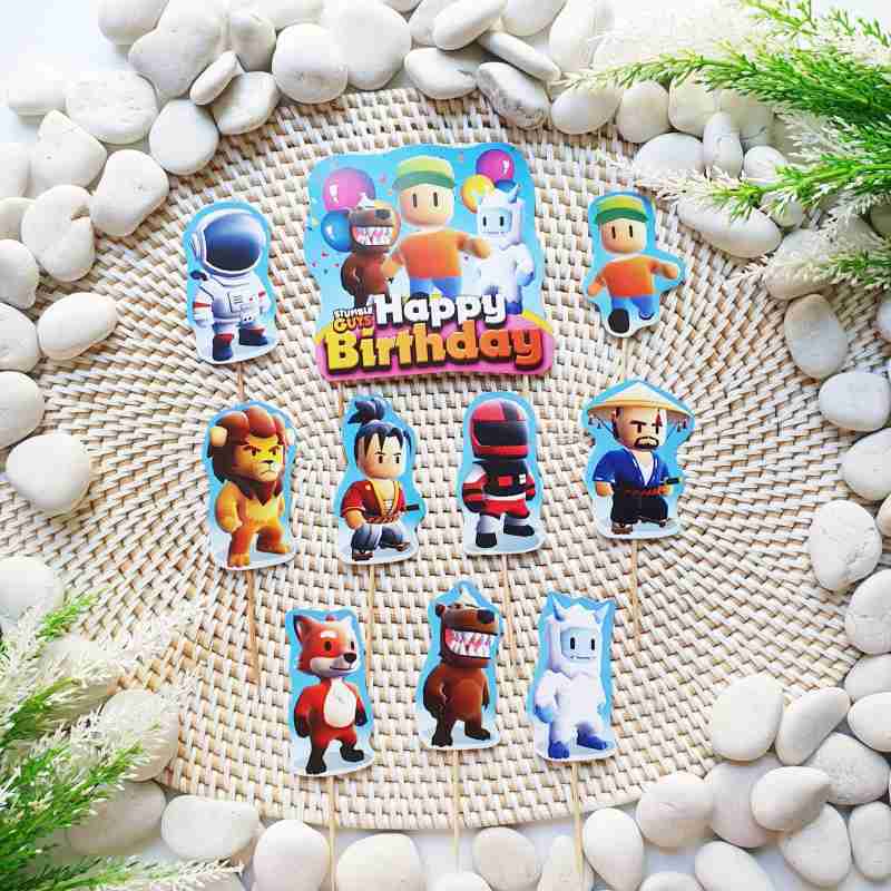 Jual Stumble Guys Birthday Cake Topper Cupcake Pudding Hiasan Kue 1 set