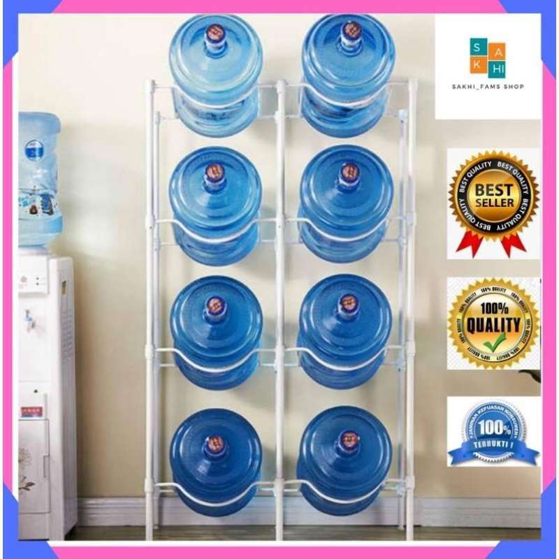 Jual rak galon/Krisbow Rak Galon 8 Botol - Putih/Rak galon di Seller