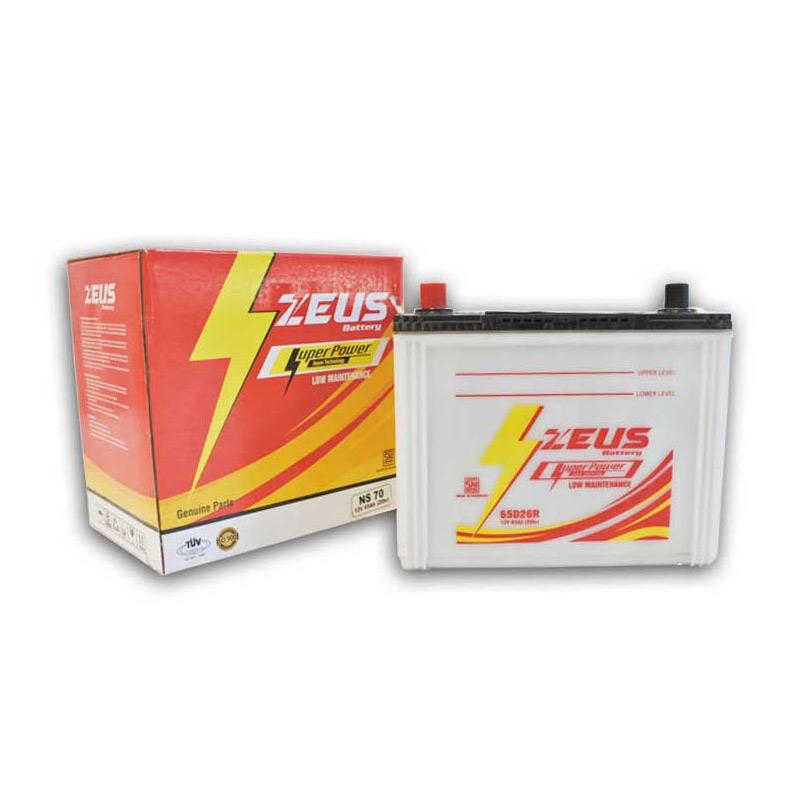 Jual Aki Mobil Mitsubishi Lancer, Galant, Kuda Bensin Zeus NS70 (65D26R