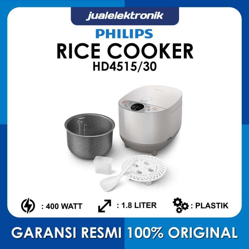 Jual Philips HD4515/30 Rice Cooker 1.8 Liter 10 Menu Grey di Seller
