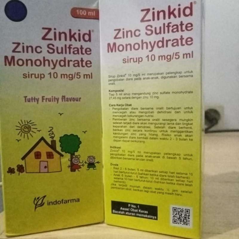 Jual Zinkid Zinc Sulfate 100ml Monohydrate Sirup 10mg/5ml Di Seller
