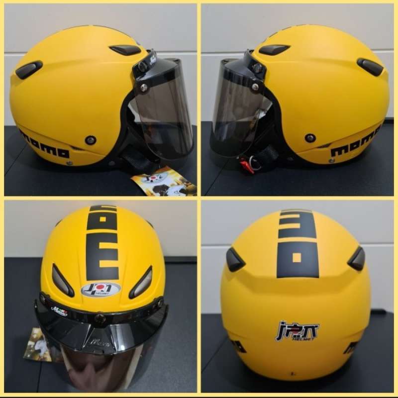 Jual Helm Motor Retro Momo Kaca Datar Kuning di Seller Devoss Store