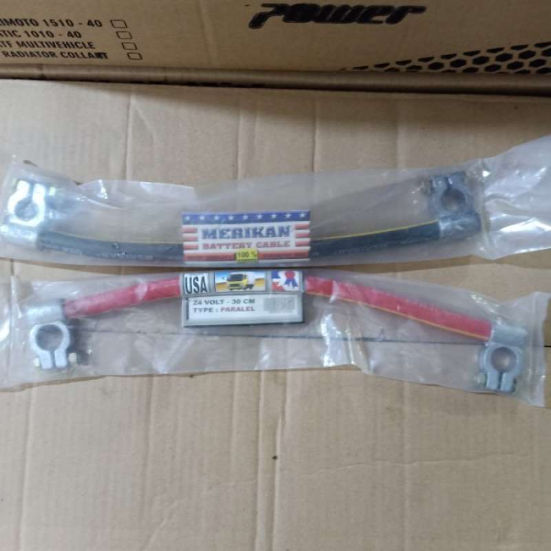 Promo Kabel Aki/Accu Paralel (Kepala Aki - Kepala Aki) 24V Merikan 30cm