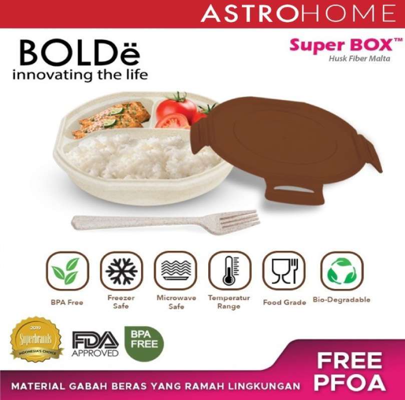 Jual Rantang Tempat Makan Lunch Box Set BOLDe Super Husk Fiber Malta di