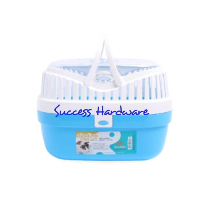 Jual FERPLAST KANDANG HAMSTER UKURAN 30X23X21CM/CARRIER ALADINO MEDIUM BIRU di Seller Kamupet