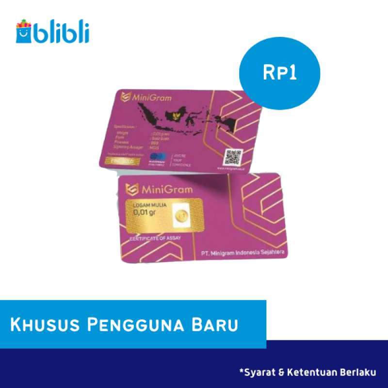 Minigram Promo Rp. 1 GIFT SERIES EMAS MURNI 24 KARAT MINIGRAM 0,01 KADO EMAS ...