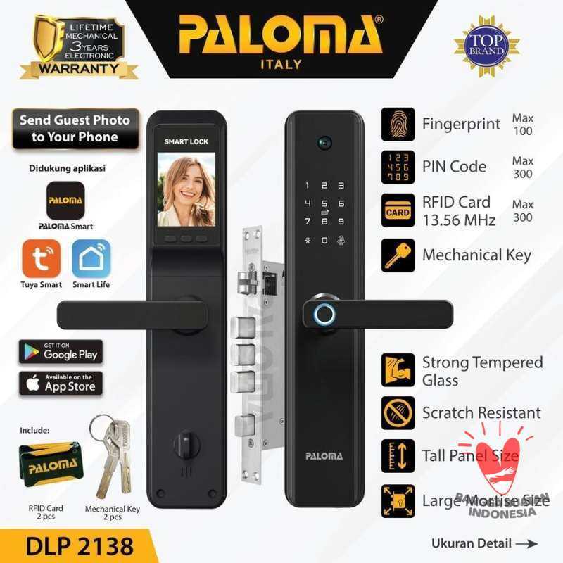 Jual PALOMA DLP 2138 Smart Digital Door Lock Camera Viewer Kunci Pintu di Seller GOLDEN HARDWARE